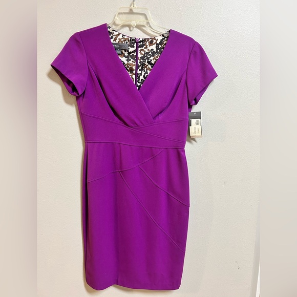 Donna Ricco Dresses & Skirts - Donna Ricco New York Mulberry Purple Dress Size 4 NWT V-Neck Cocktail Dress